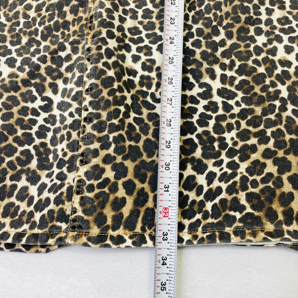 Catherines Est 1946 Denim Leopard Print Midi Skirt Plus Size 26W Brown Cheetah - Picture 8 of 9